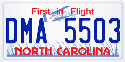 NC license plate DMA5503