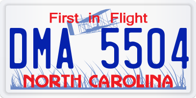 NC license plate DMA5504