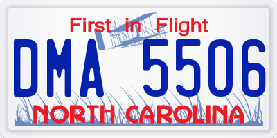NC license plate DMA5506