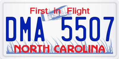 NC license plate DMA5507