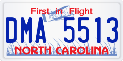 NC license plate DMA5513