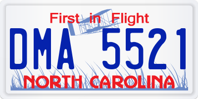 NC license plate DMA5521