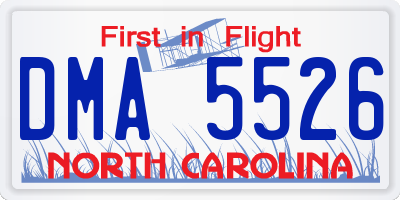 NC license plate DMA5526