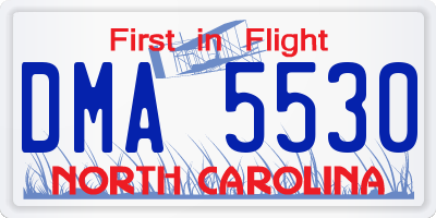 NC license plate DMA5530