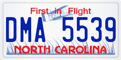 NC license plate DMA5539