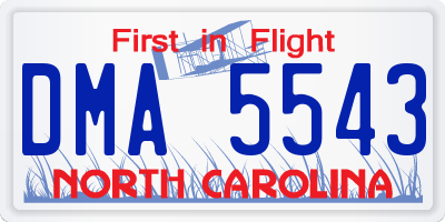 NC license plate DMA5543