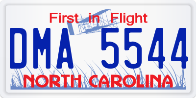 NC license plate DMA5544