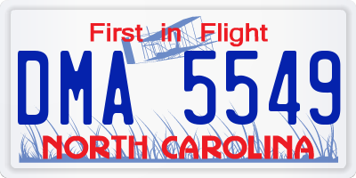 NC license plate DMA5549