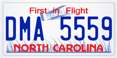 NC license plate DMA5559