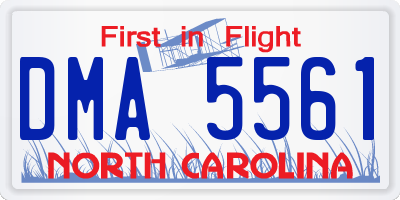 NC license plate DMA5561