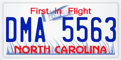 NC license plate DMA5563