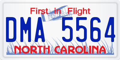 NC license plate DMA5564