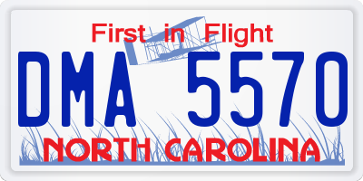 NC license plate DMA5570