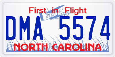 NC license plate DMA5574