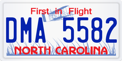 NC license plate DMA5582