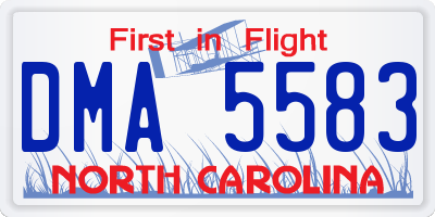 NC license plate DMA5583