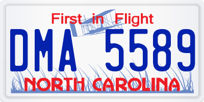 NC license plate DMA5589