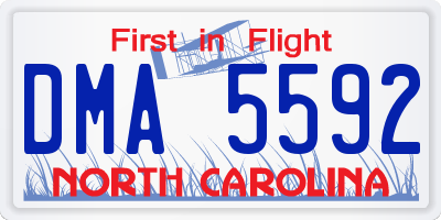 NC license plate DMA5592