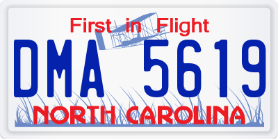 NC license plate DMA5619