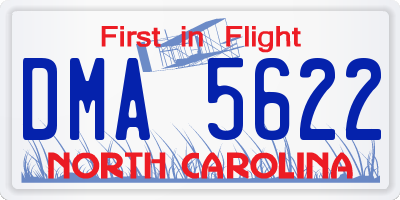 NC license plate DMA5622