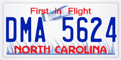 NC license plate DMA5624