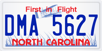 NC license plate DMA5627