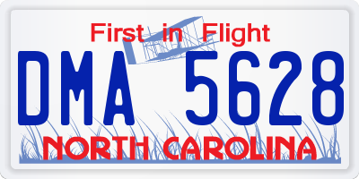 NC license plate DMA5628