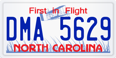 NC license plate DMA5629