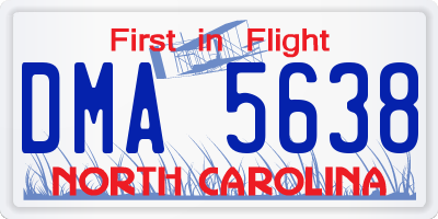 NC license plate DMA5638