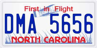 NC license plate DMA5656