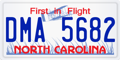 NC license plate DMA5682