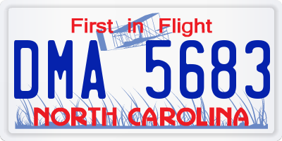 NC license plate DMA5683
