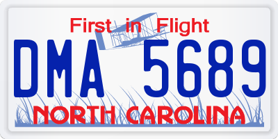 NC license plate DMA5689