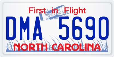 NC license plate DMA5690
