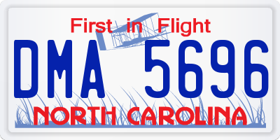 NC license plate DMA5696