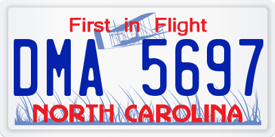 NC license plate DMA5697