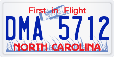 NC license plate DMA5712