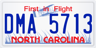 NC license plate DMA5713