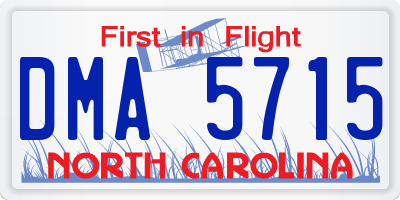 NC license plate DMA5715