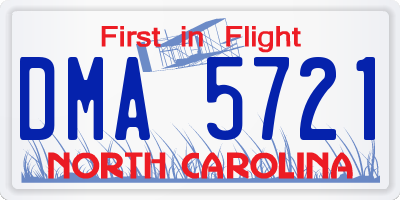 NC license plate DMA5721