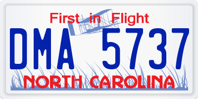NC license plate DMA5737