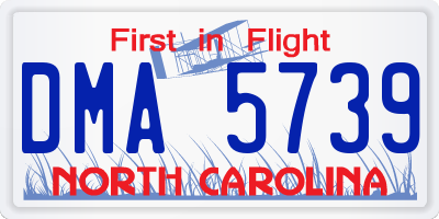 NC license plate DMA5739