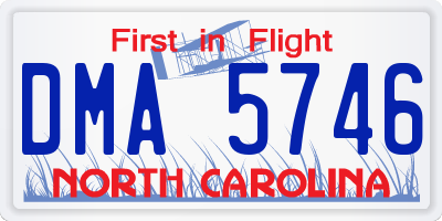 NC license plate DMA5746