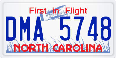 NC license plate DMA5748
