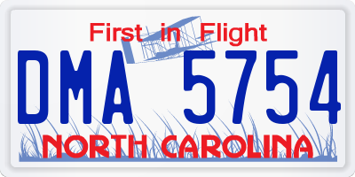 NC license plate DMA5754