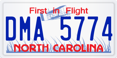 NC license plate DMA5774