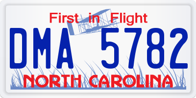 NC license plate DMA5782