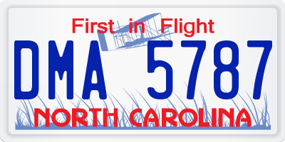 NC license plate DMA5787
