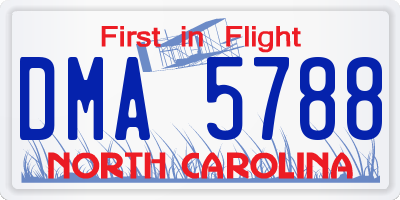 NC license plate DMA5788
