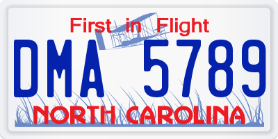 NC license plate DMA5789